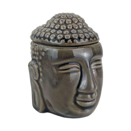 Aromar Buddha Ceramic Oil Warmer, Dark Olive