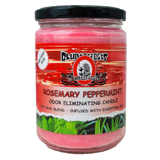 Rosemary Peppermint 5" Blunteffects Odor Eliminating Glass Jar Candle