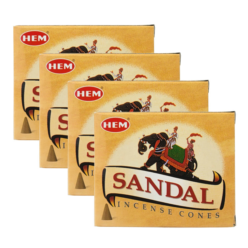 HEM Sandal Scent Incense Cones, 10 Cone Pack