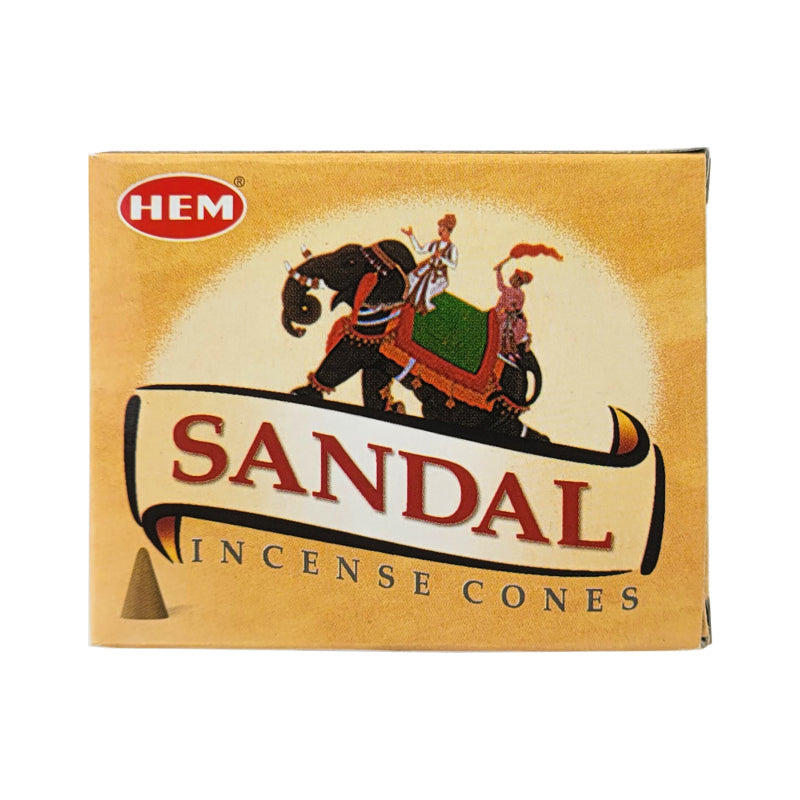 HEM Sandal Scent Incense Cones, 10 Cone Pack