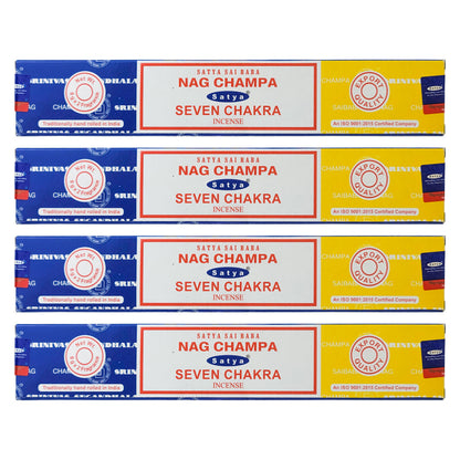 Satya Nag Champa + Seven Chakra Incense Sticks, 16g Combo Pack