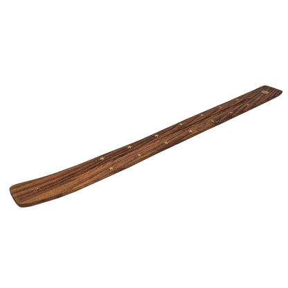 Jumbo Wood Incense Burner & Ash Catcher, Sun Design, 18"