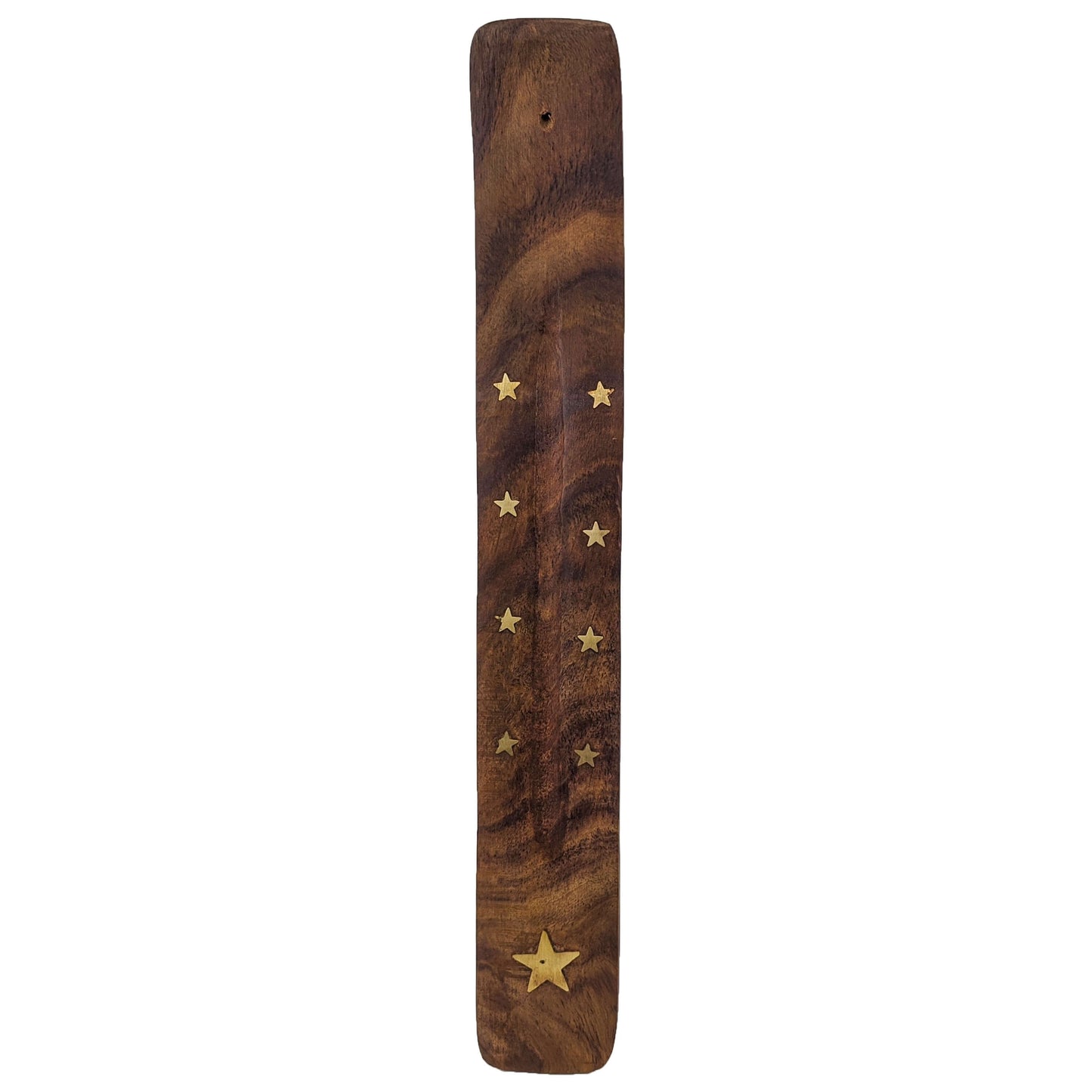 10" Wood Incense Burner & Ash Catcher, Stars Design