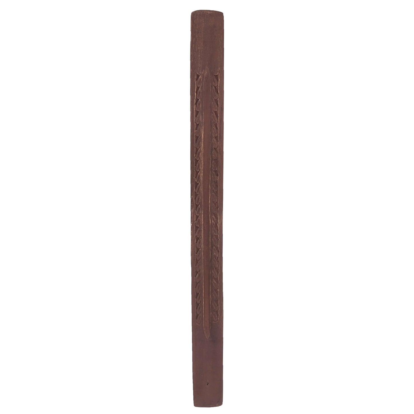 Jumbo Wood Incense Burner & Ash Catcher, Carved Design, 18"