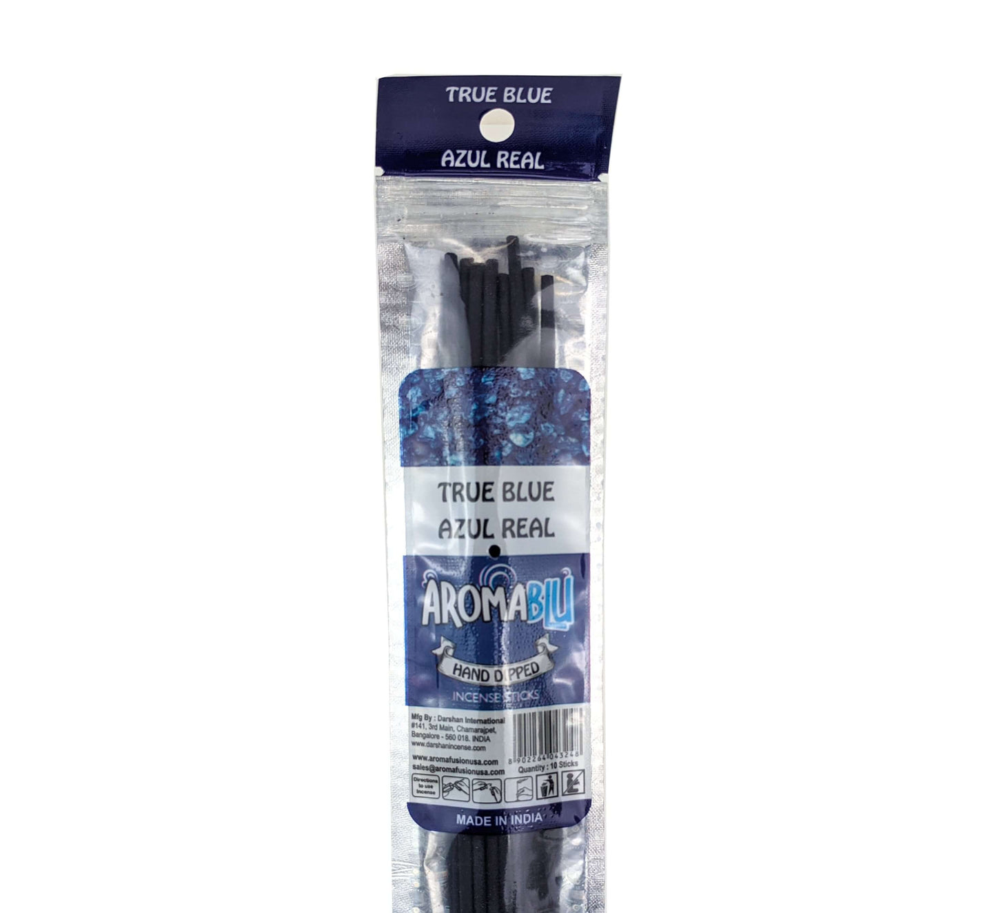 AromaBlu Hand Dipped 11" Incense Sticks, True Blue Scent