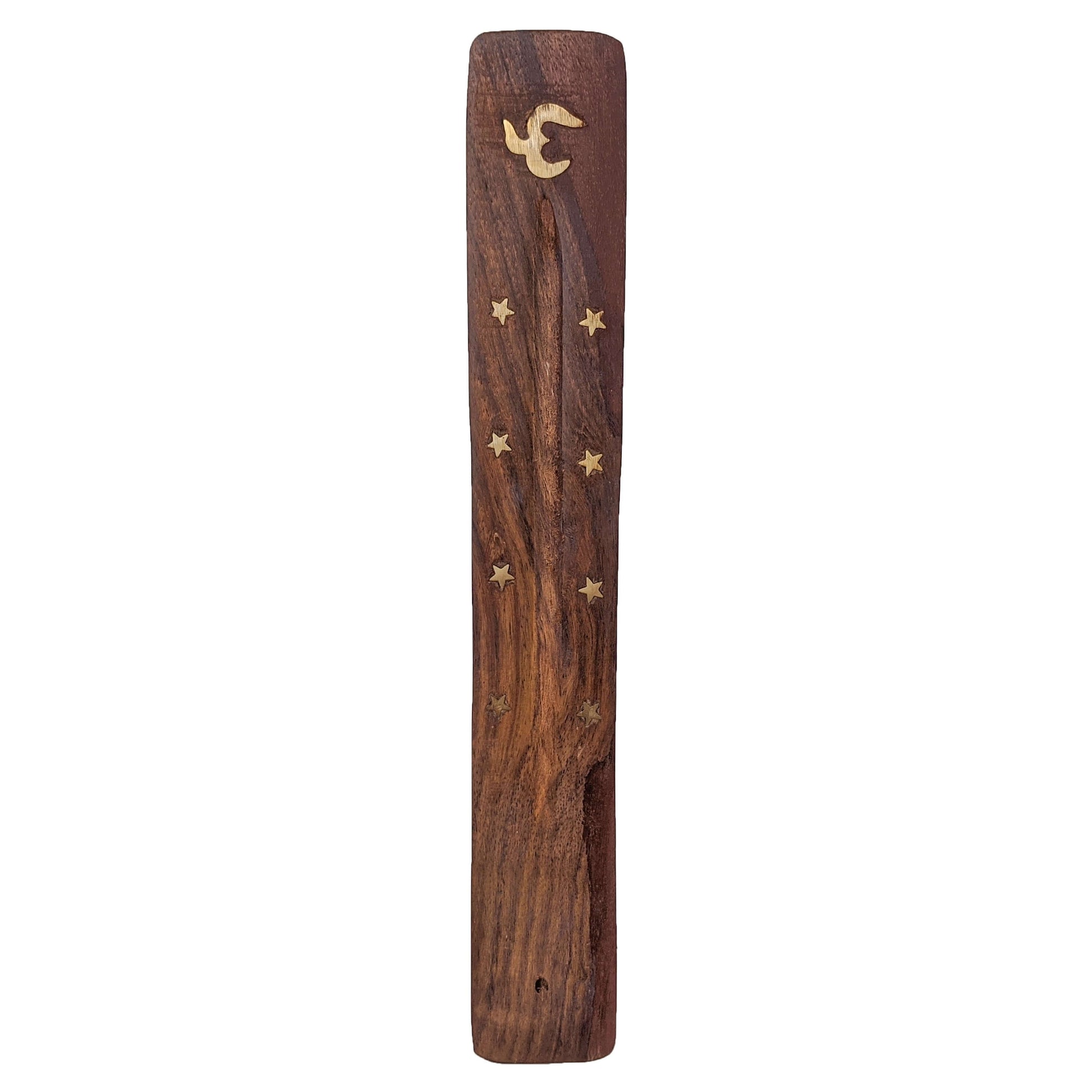 10" Wood Incense Burner & Ash Catcher, OM Symbol Design