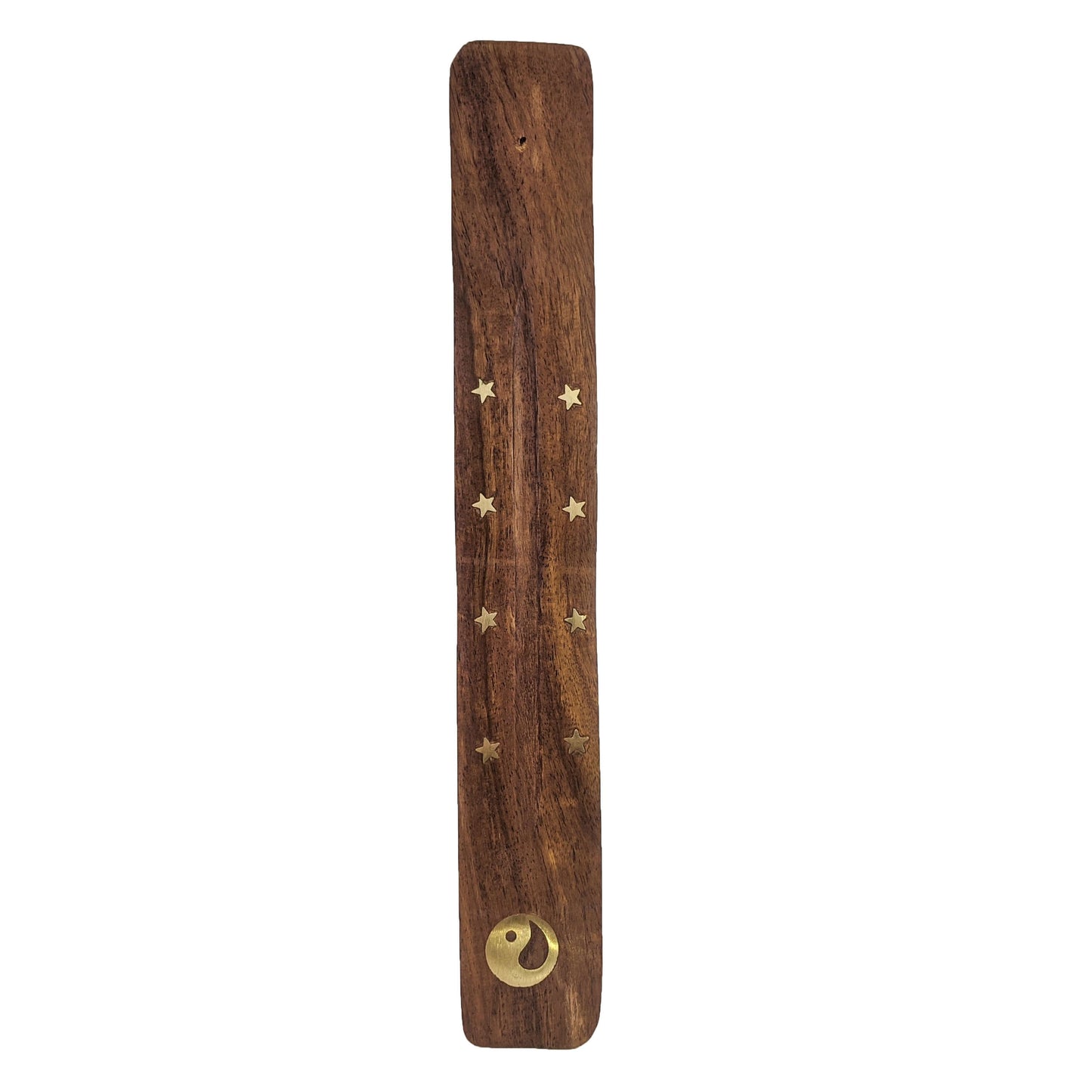 10" Wood Incense Burner & Ash Catcher, Yin Yang Symbol Design
