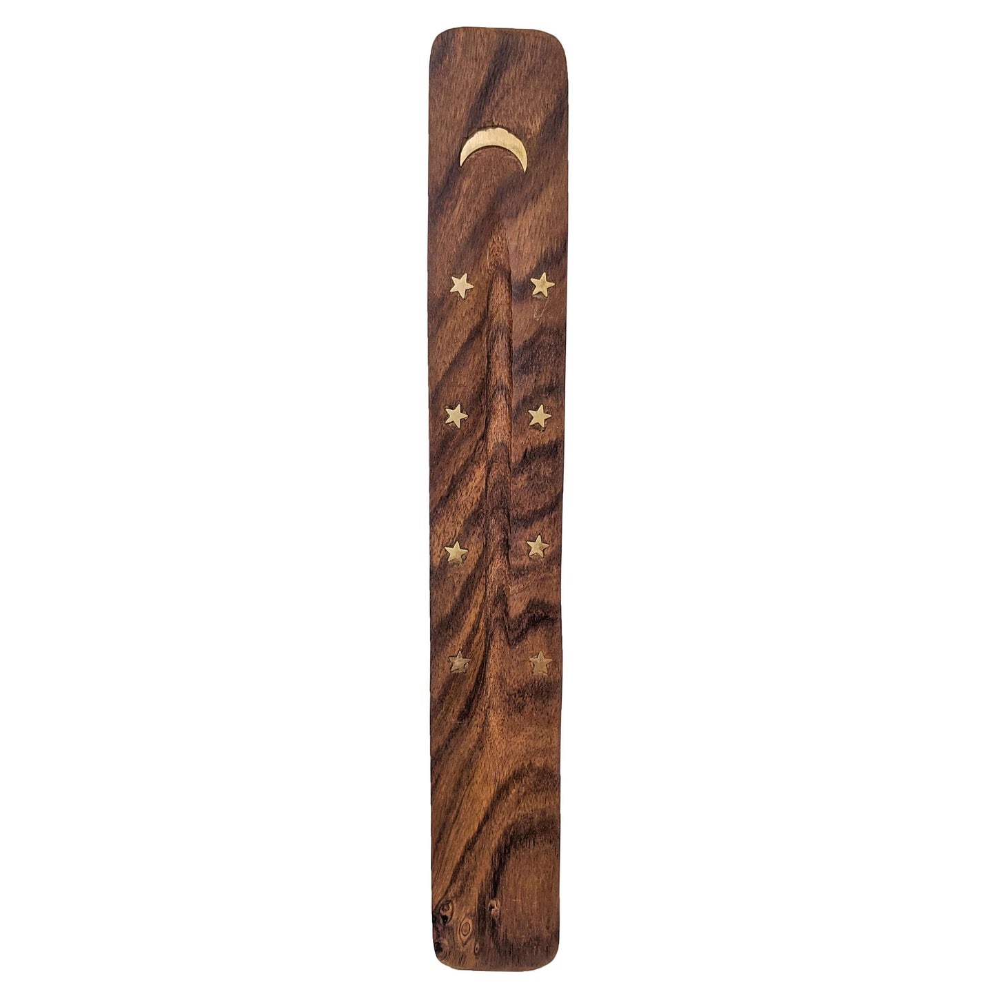 10" Wood Incense Burner & Ash Catcher, Moon Design