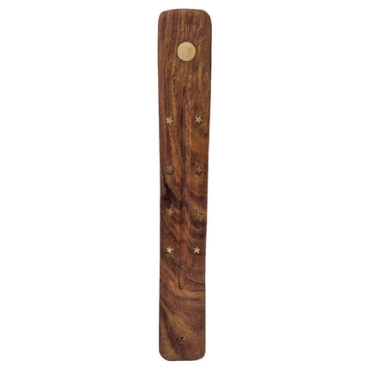 10" Wood Incense Burner & Ash Catcher, Sun Design