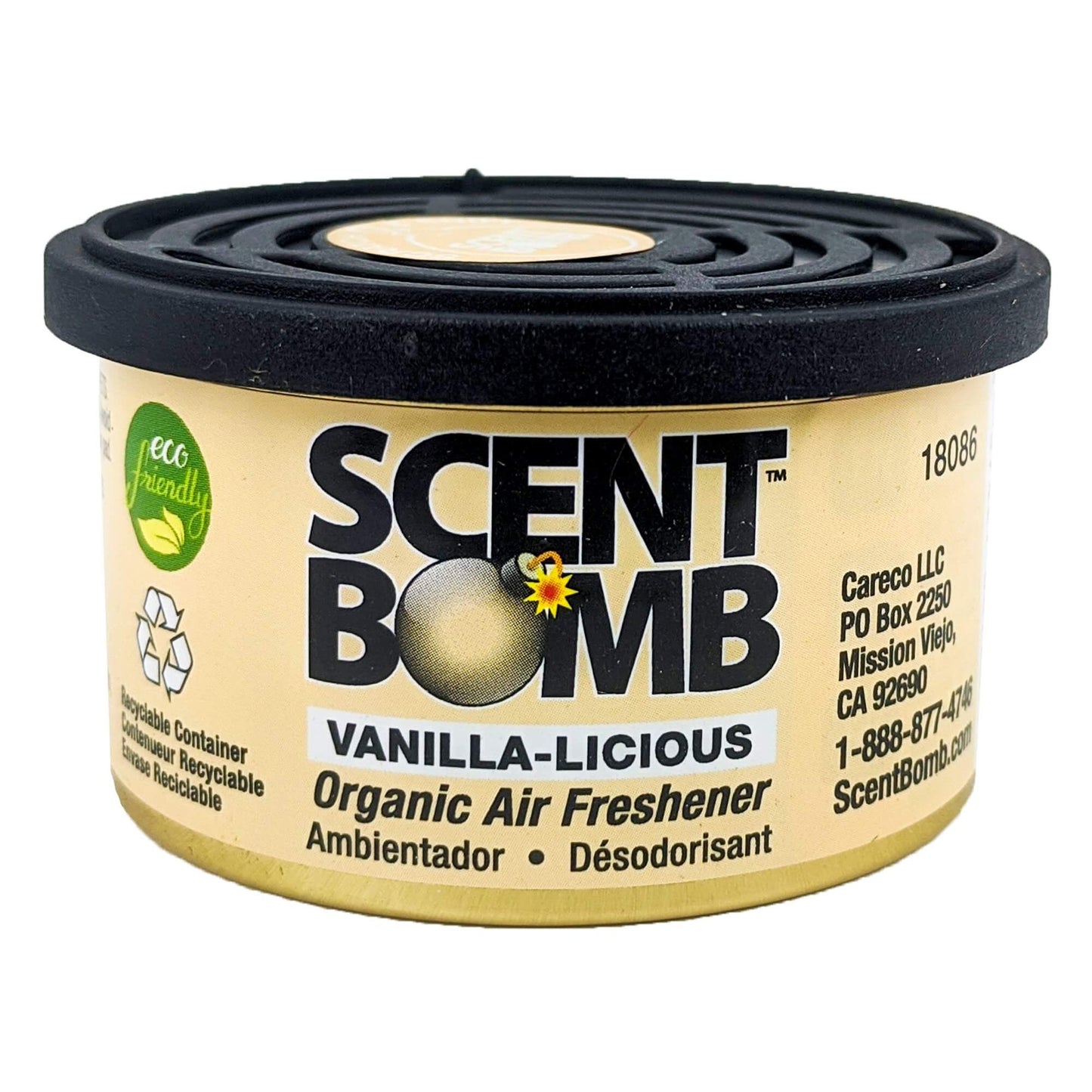 Vanilla-licious Scent Bomb Organic Air Freshener Scent Can