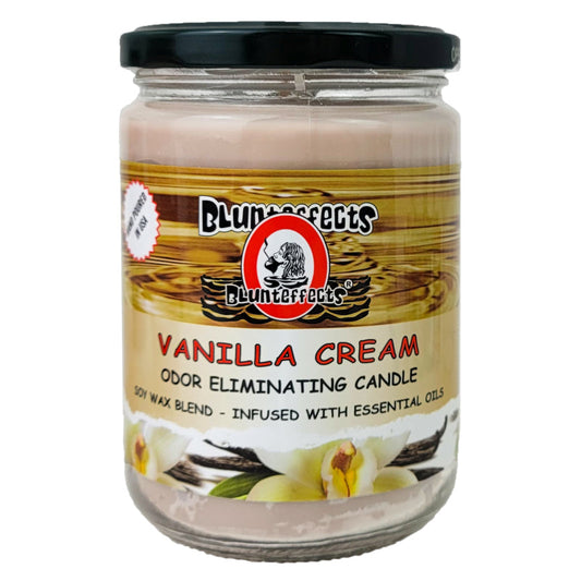 Vanilla Cream 5" Blunteffects Odor Eliminating Glass Jar Candle