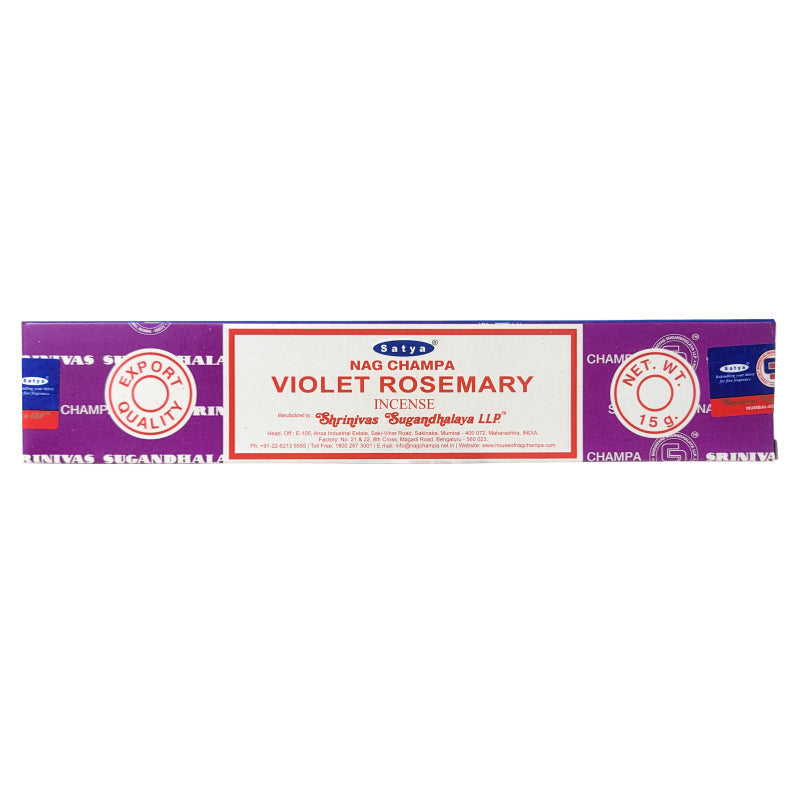 Satya Violet Rosemary Scent Incense Sticks, 15g Pack