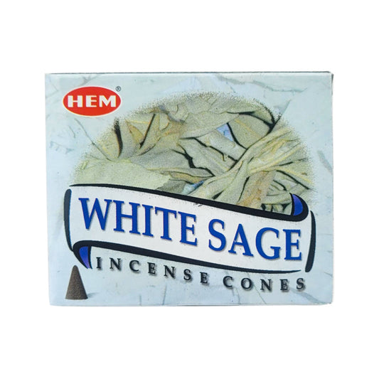 HEM White Sage Scent Incense Cones, 10 Cone Pack
