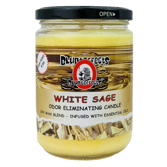 White Sage 5" Blunteffects Odor Eliminating Glass Jar Candle