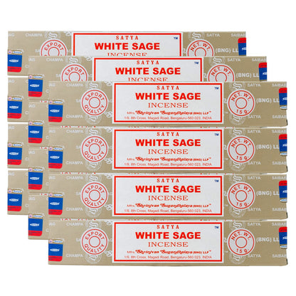 White Sage Incense Sticks by Satya BNG, 15g Packs