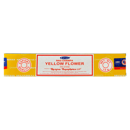 Satya Yellow Flower Scent Incense Sticks, 15g Pack