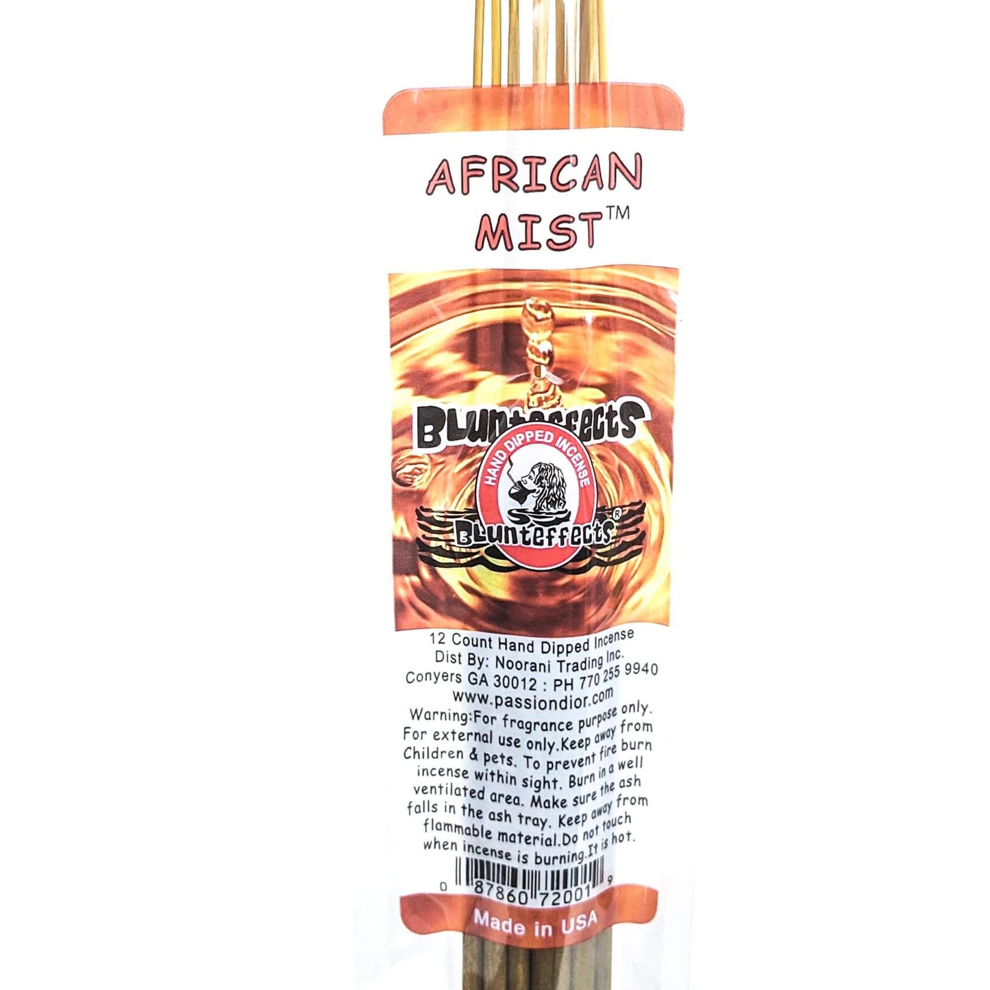 10.5" BluntEffects Incense Fragrance Wands, 12-Pack African Mist Scent